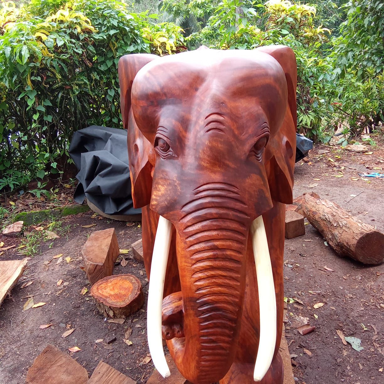 Ceylon Wooden Elephant – 3ft Handcrafted Masterpiece - Image 3